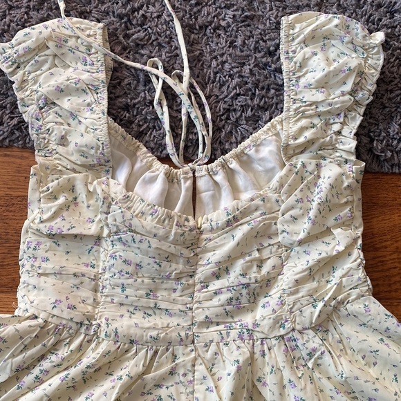 Princess Polly Ruched Waist Off the Shoulder Floral Mini Dress Romper NWT - Picture 12 of 17